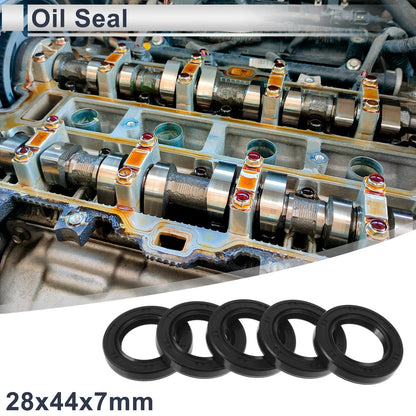 Oil Seal 28x44x7mm 5 Pcs Rotary Shaft Seal TC Ring Nitrile Rubber for Vehicle