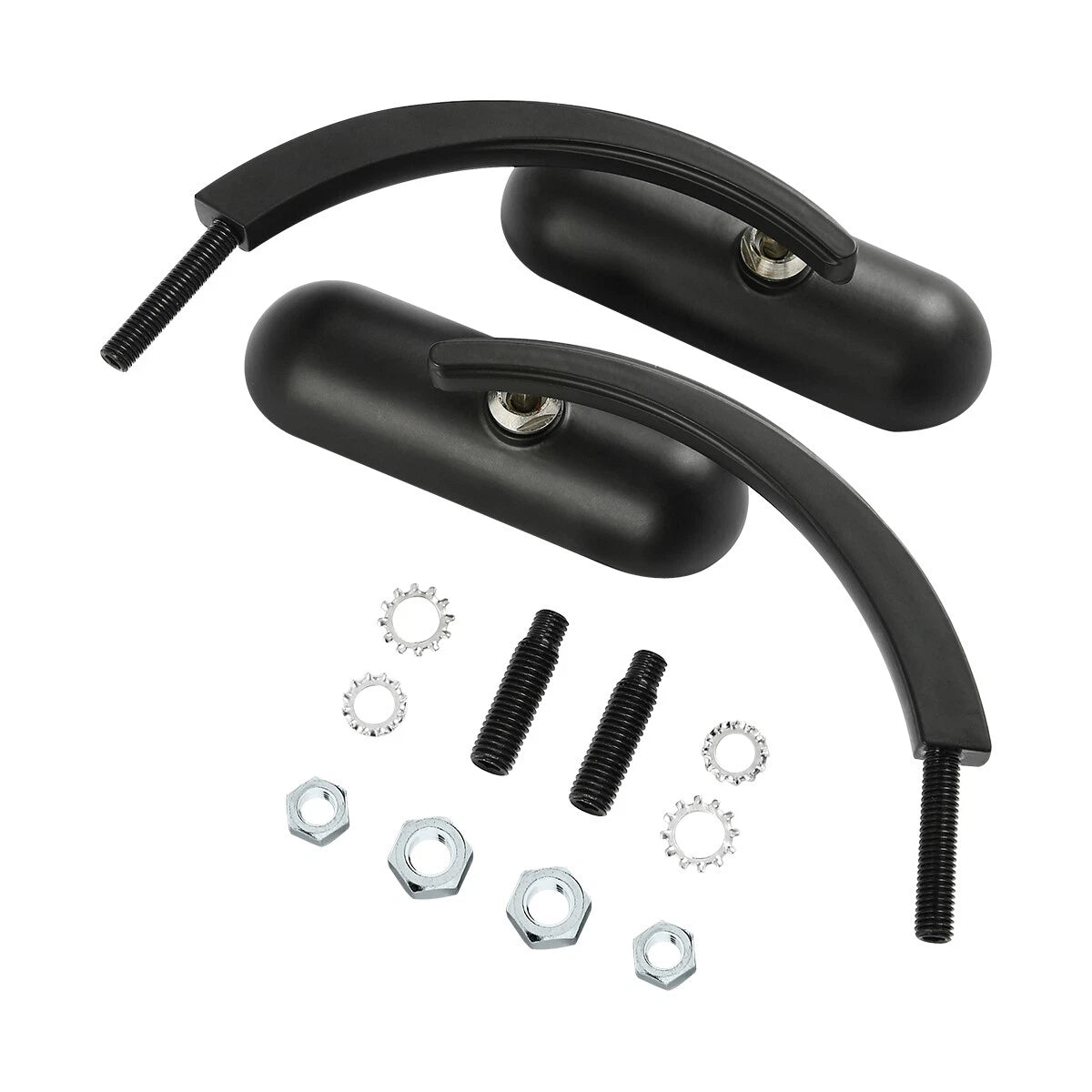 Black Mini Oval Rear View Mirrors for Harley Touring Dyna Sportster 883 1200