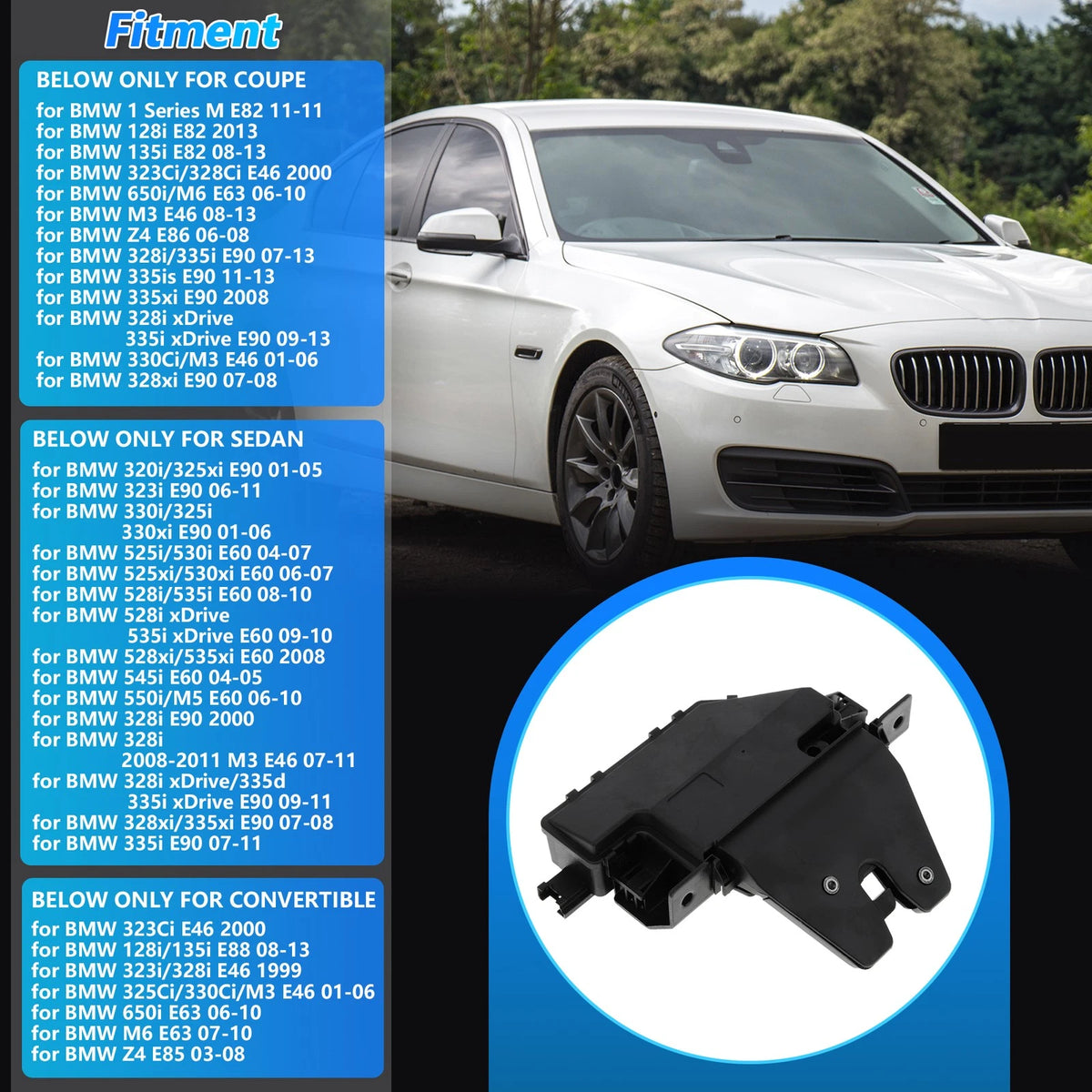 Trunk Latch Lock Actuator for BMW 128i 135i 325i 328i 330i 335i (2008-2013)