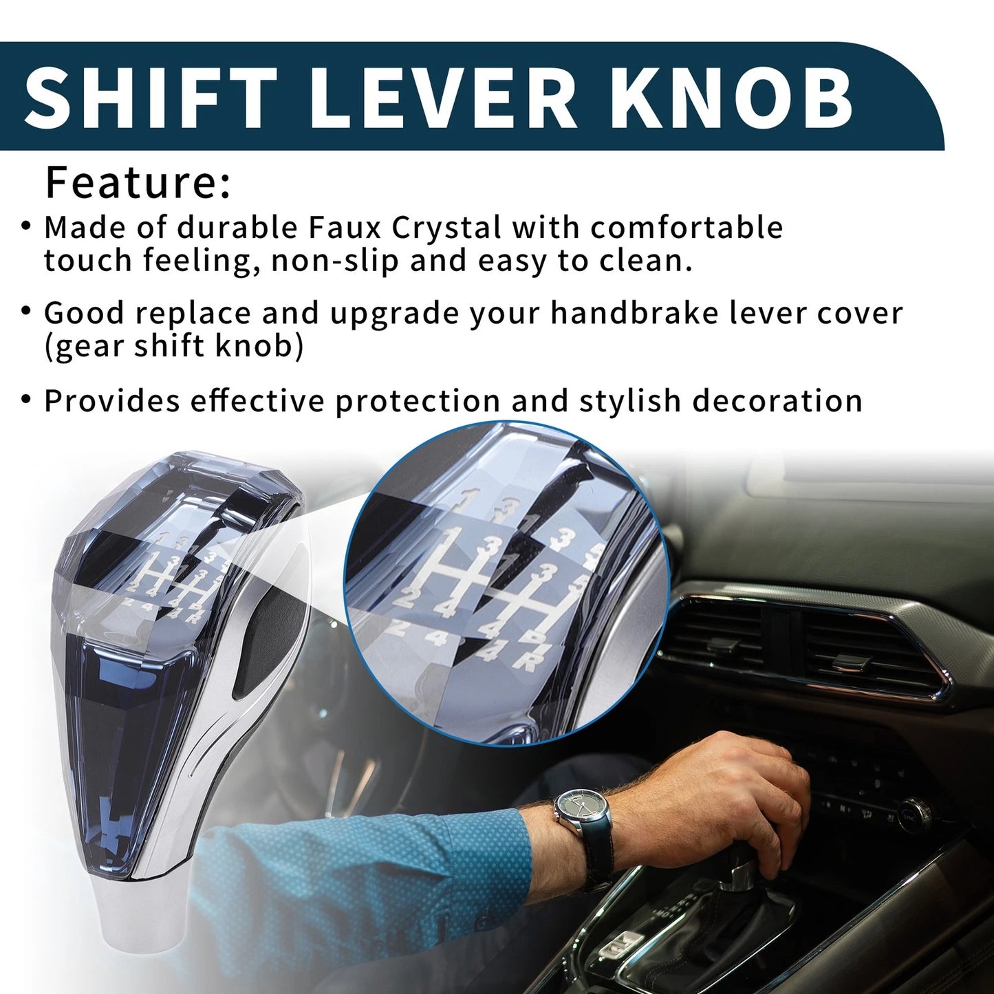 Faux Crystal 5 Speed Gear Shift Knob with LED Light for Toyota 4Runner