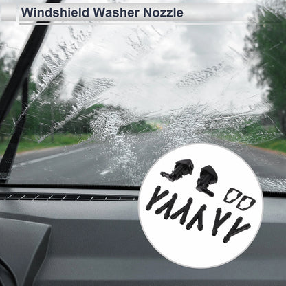 Windshield Washer Nozzle w/ 6-Pc Y Hose Connector for Jeep