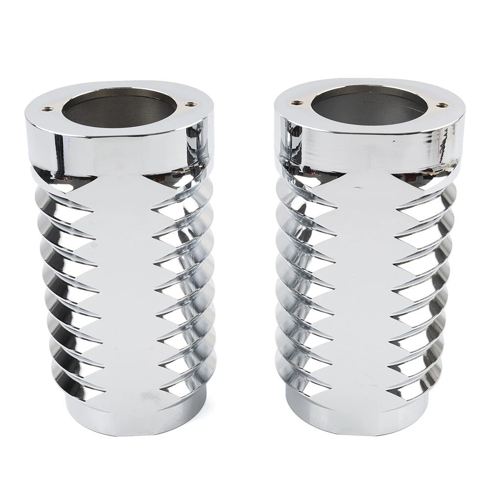 Chrome Retro Fork Boot Slider Covers for Harley Tour Road Street Tri Glide FLHR