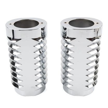 Chrome Retro Fork Boot Slider Covers for Harley Tour Road Street Tri Glide FLHR