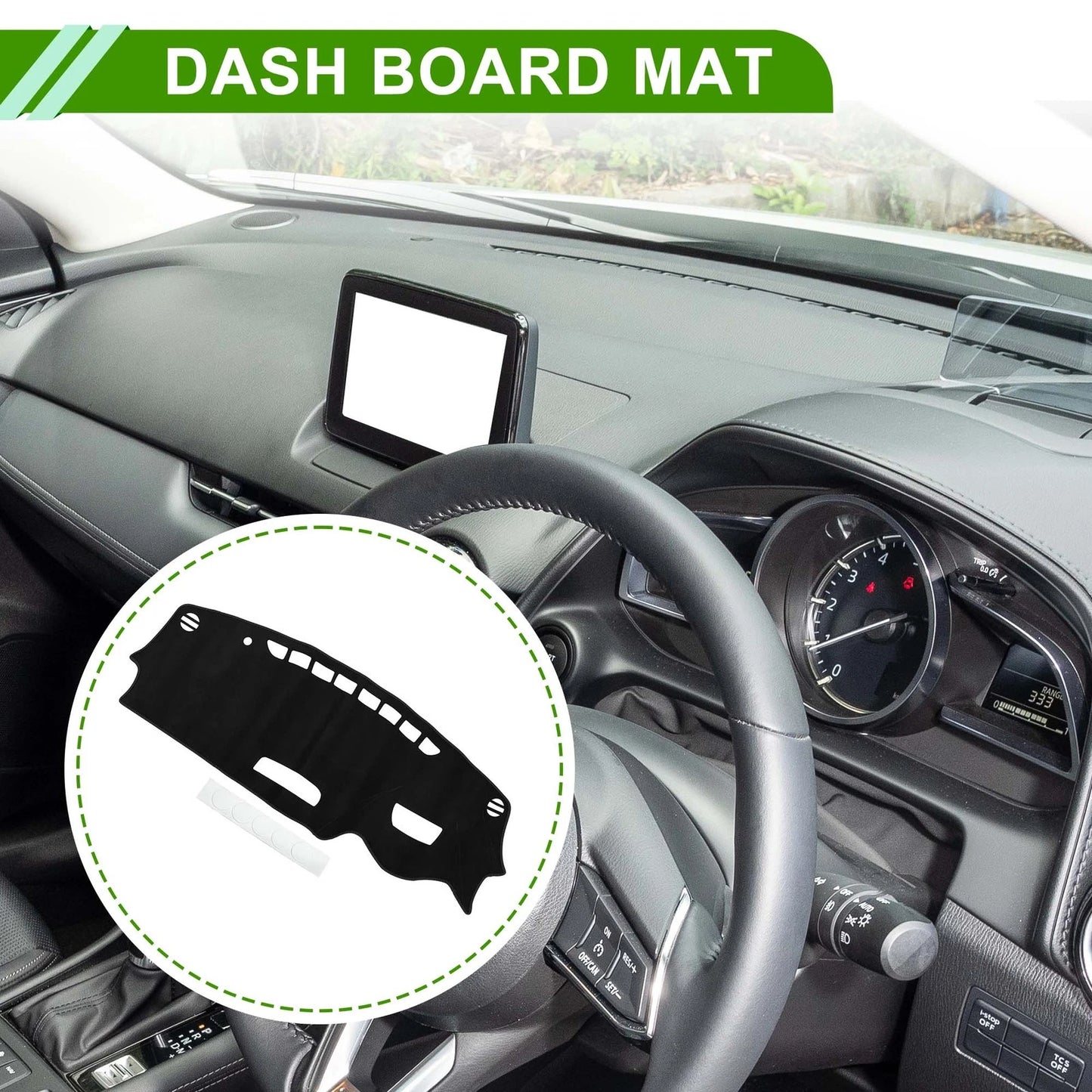 Dash Cover Mat for Mazda CX-3 (2016-2022) Sun Protector Pad Black