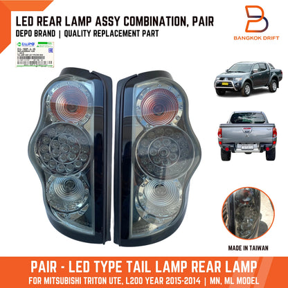 DEPO  LED Smoke Tail Light Rear Lamp for Mitsubishi Triton L200 (05-14)