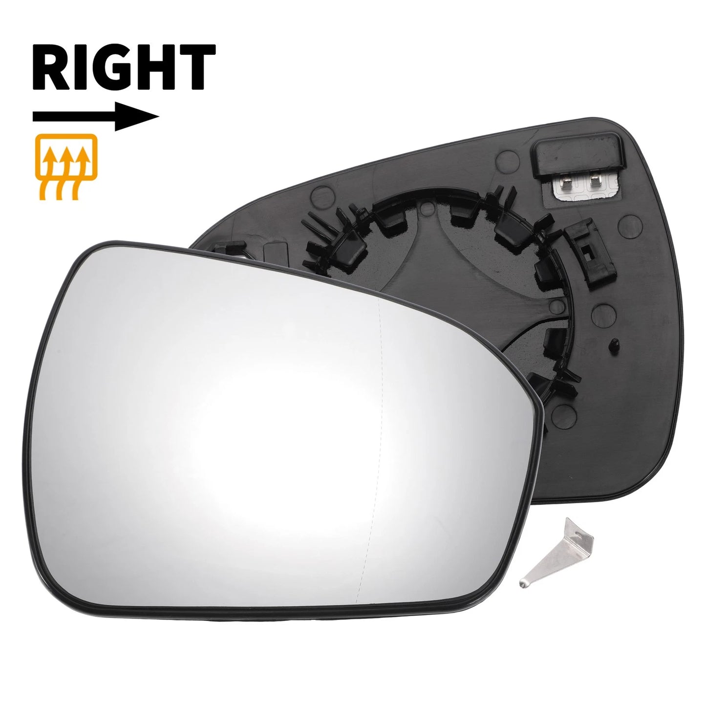 Right Side White Heated Mirror Glass for Ford Mondeo (2014-2022)