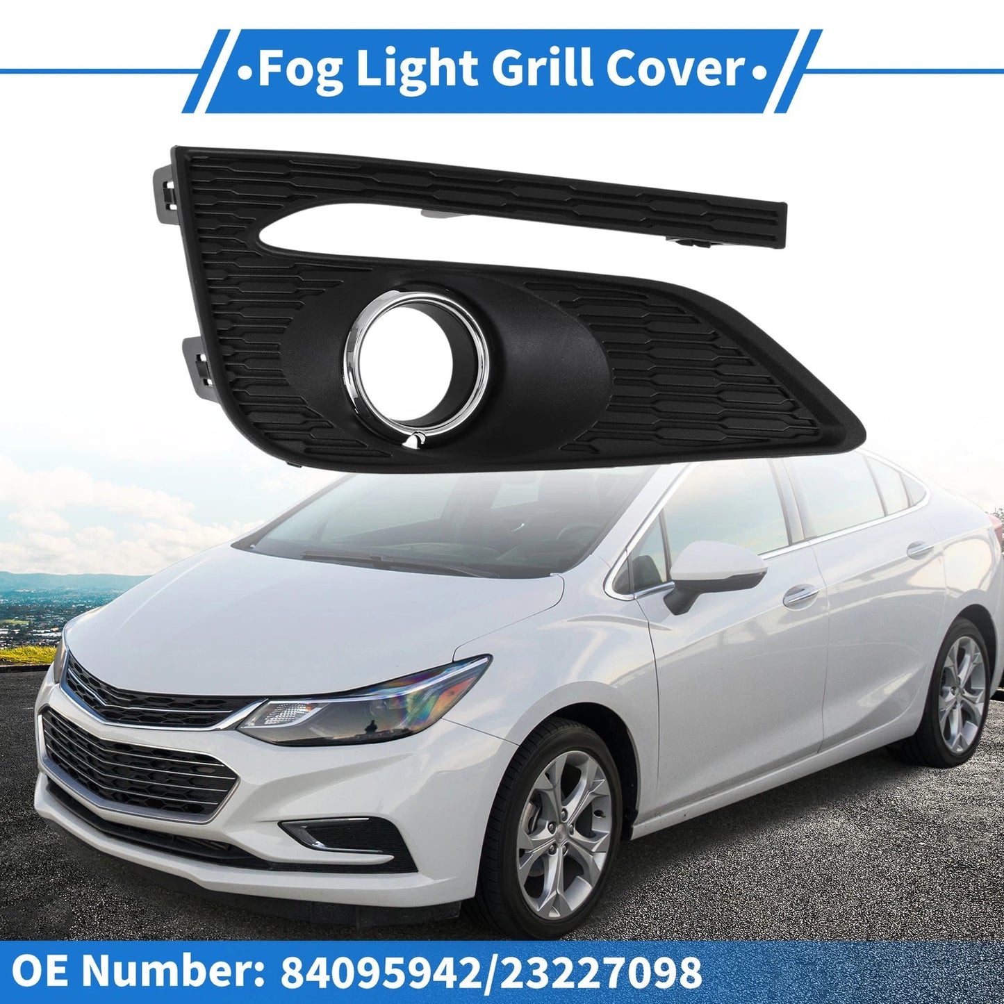 1 Pc Car Front Left Fog Light Grill for Chevrolet Cruze (2017-2018)