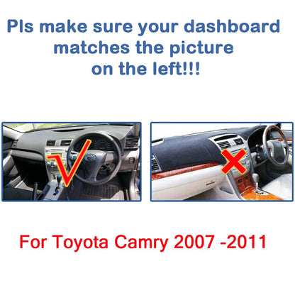 Non-Slip Dash Mat for Toyota Camry (2007-2011) Black Cover