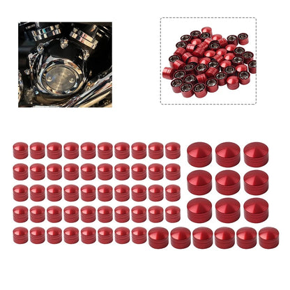 CNC Red Engine Topper Bolt Caps for Harley Heritage Softail FLST (2000-2006)