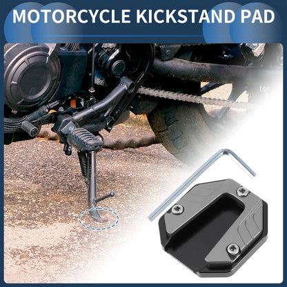 Motorcycle Kickstand Pad Aluminum Alloy Titanium Tone for Motorcycle