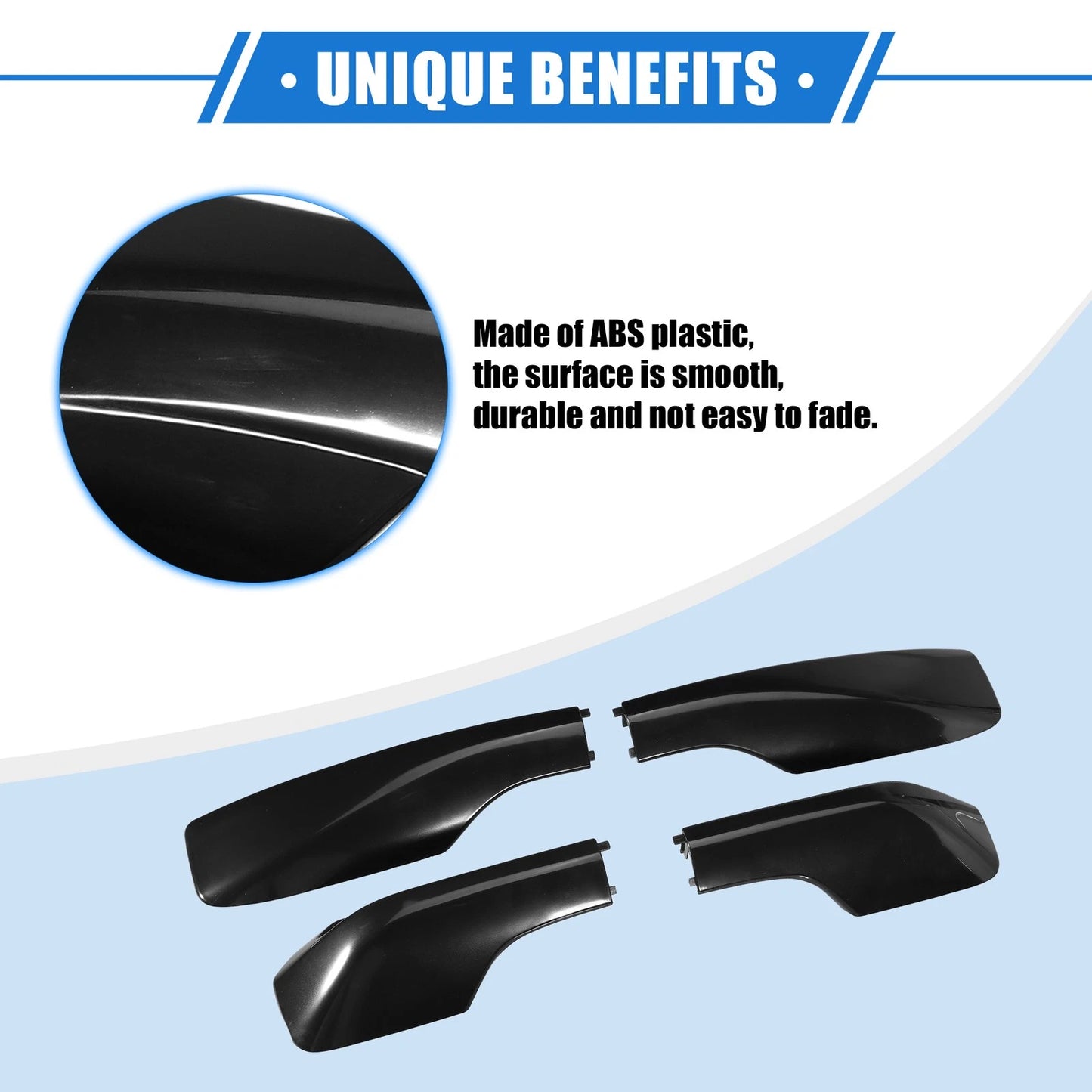4 x Car Roof Rack Side Rails End Covers for Toyota RAV4 (2001-2005) Black