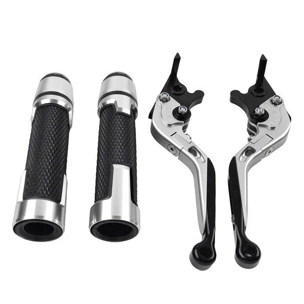 Silver Extendable Brake Clutch Levers & Handlebar Grips for Daytona 675 R