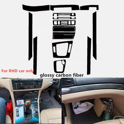 RHD 5D Carbon Fiber Interior Decals Trim for BMW E46 3 Series (1998–2005)