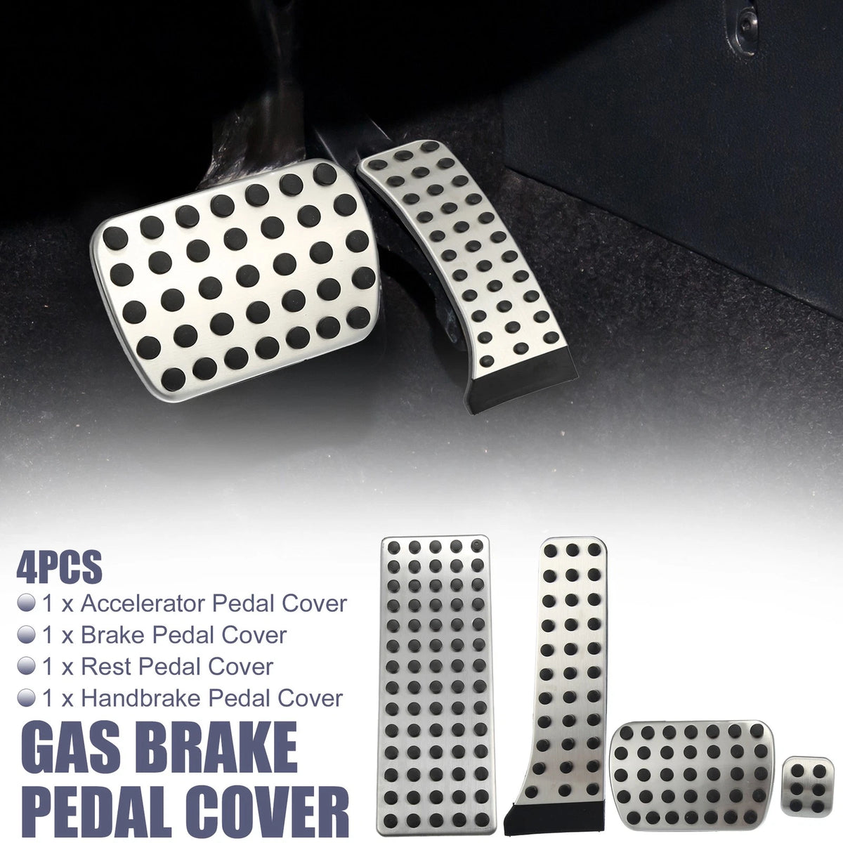 4 Pcs Accelerator & Brake Pedal Covers for Mercedes-Benz W203 W204 (2000-2015)