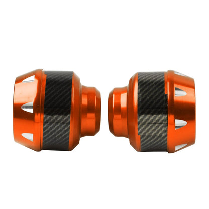 2 x Motorcycle Front Fork Frame Sliders for Make & Model  - Orange
