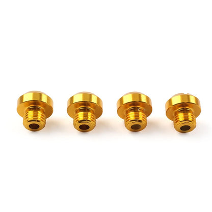 4 x Universal Motorcycle Mirror Hole Blanking Plugs for M10 Screws - Gold