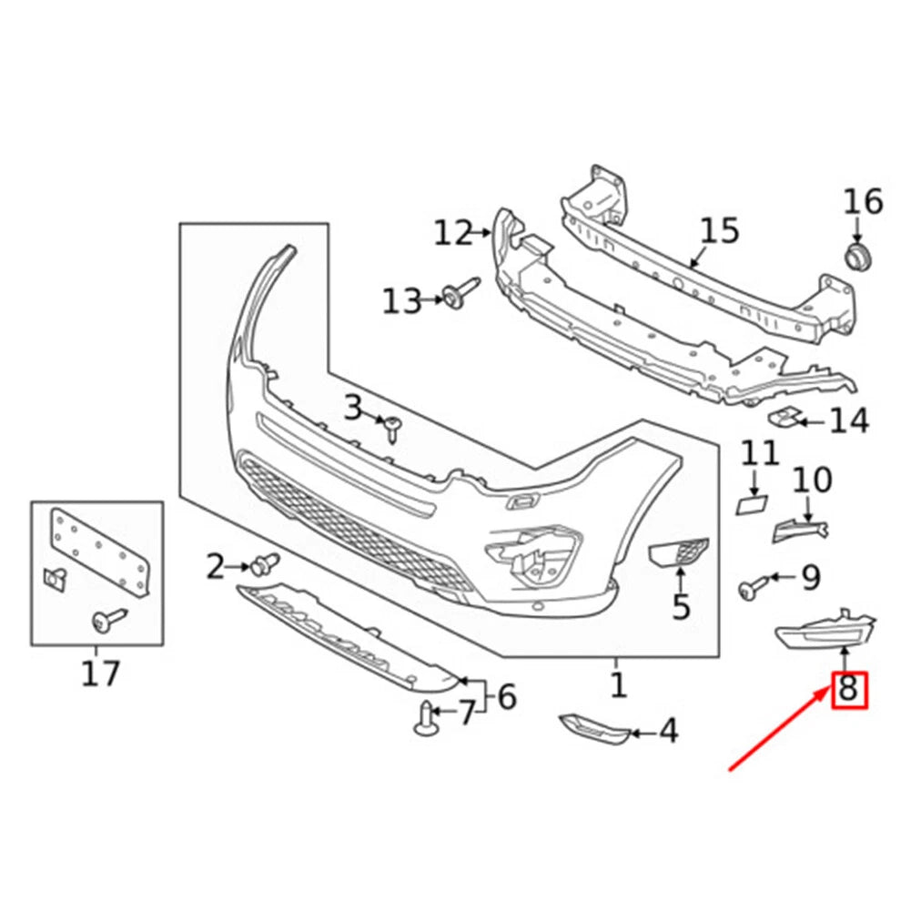 Fog Light Lamp Cover Trim for Land Rover Discovery Sport (2015-2018)