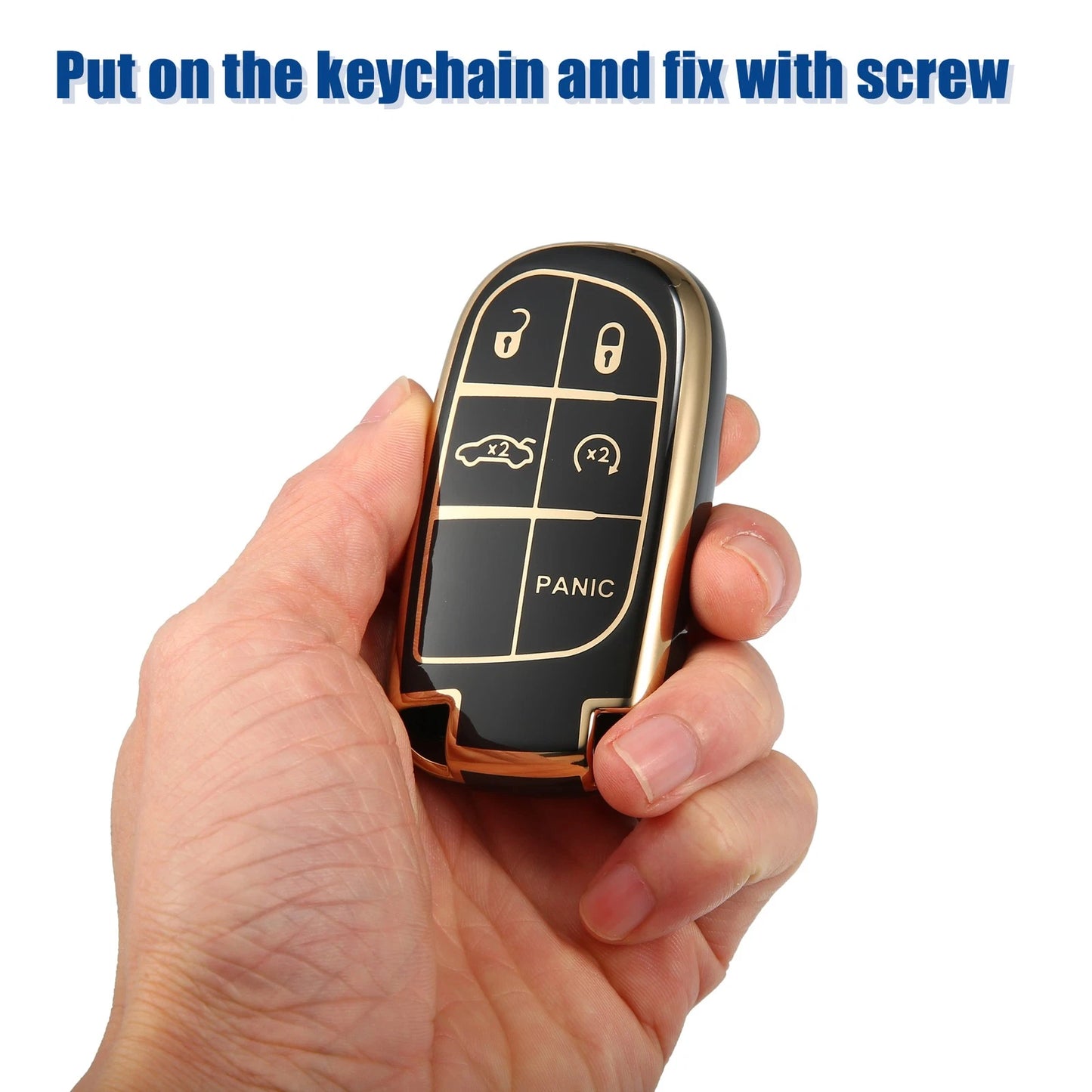 TPU 5 Button Keyless Entry Remote Cover for Dodge Charger Challenger Dart Black