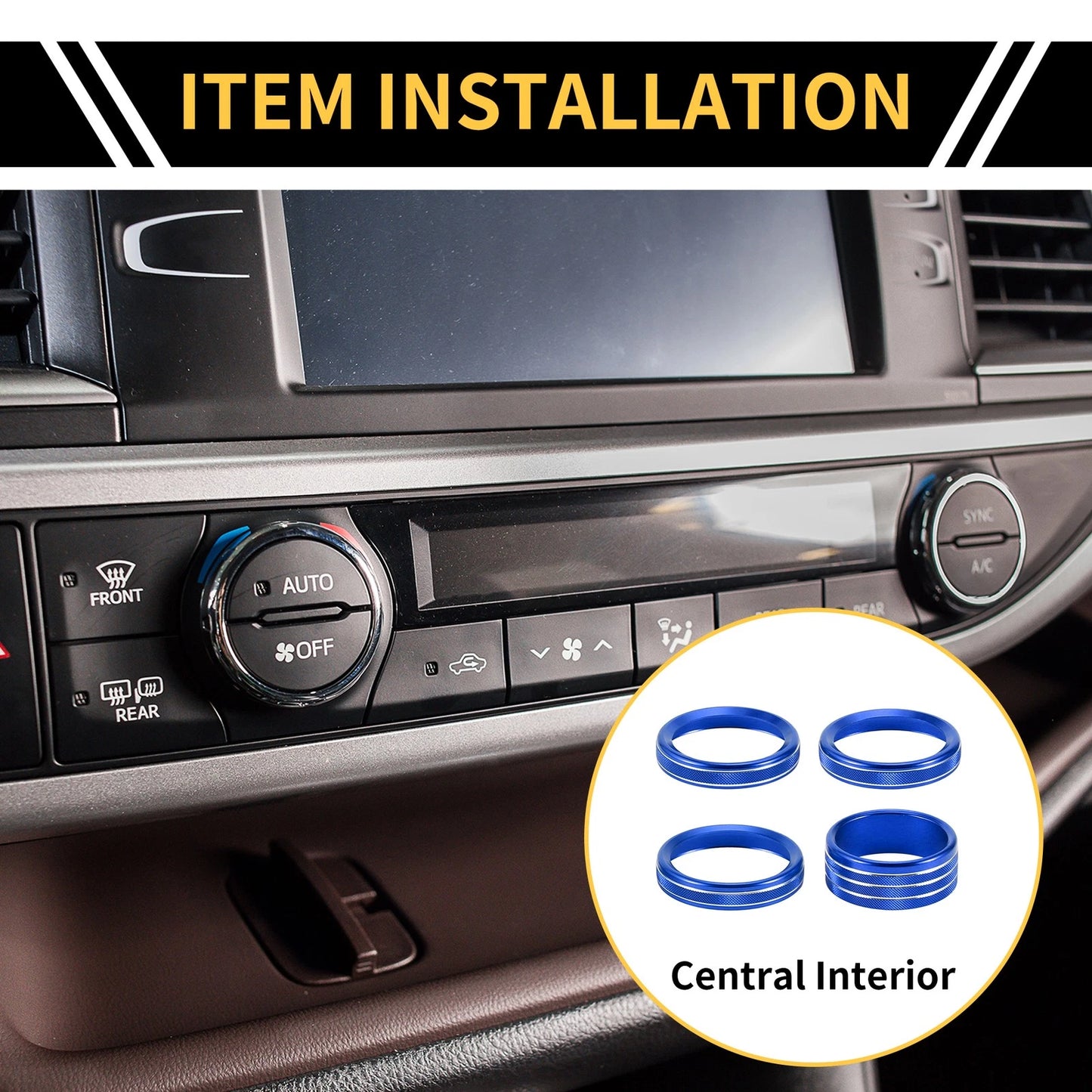 Headlight CD Switch Knob Cover Ring for Jeep Gladiator JT (2018-2021) Blue