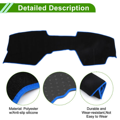 Dashboard Cover Mat for Mazda3 BP (2019-2024) Black Blue 1 Set