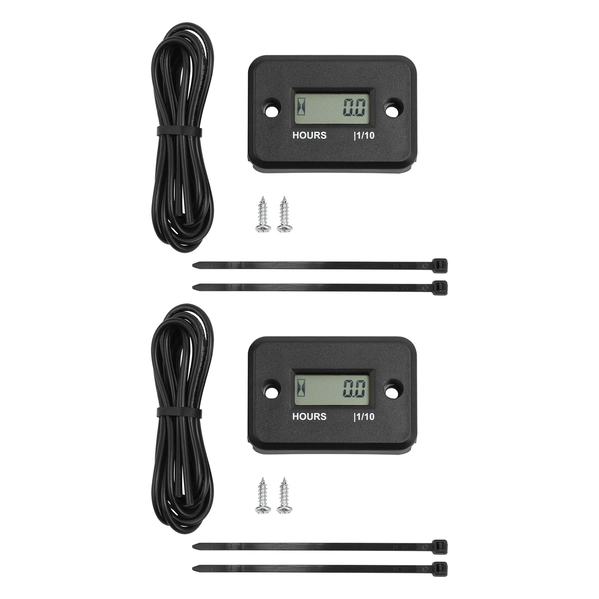 Digital Hour Meters Waterproof LCD Display for ATV Snowmobile Boat Bike