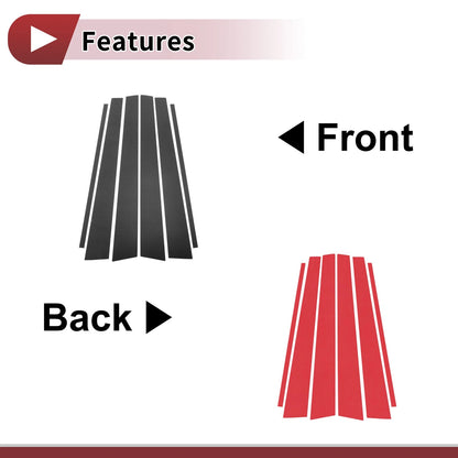 6 Pcs Carbon Fiber Car Door Pillar Window Trim for Toyota Highlander (2001-2007)