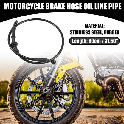 80cm Universal Motorcycle Hydraulic Brake Hose Set Black