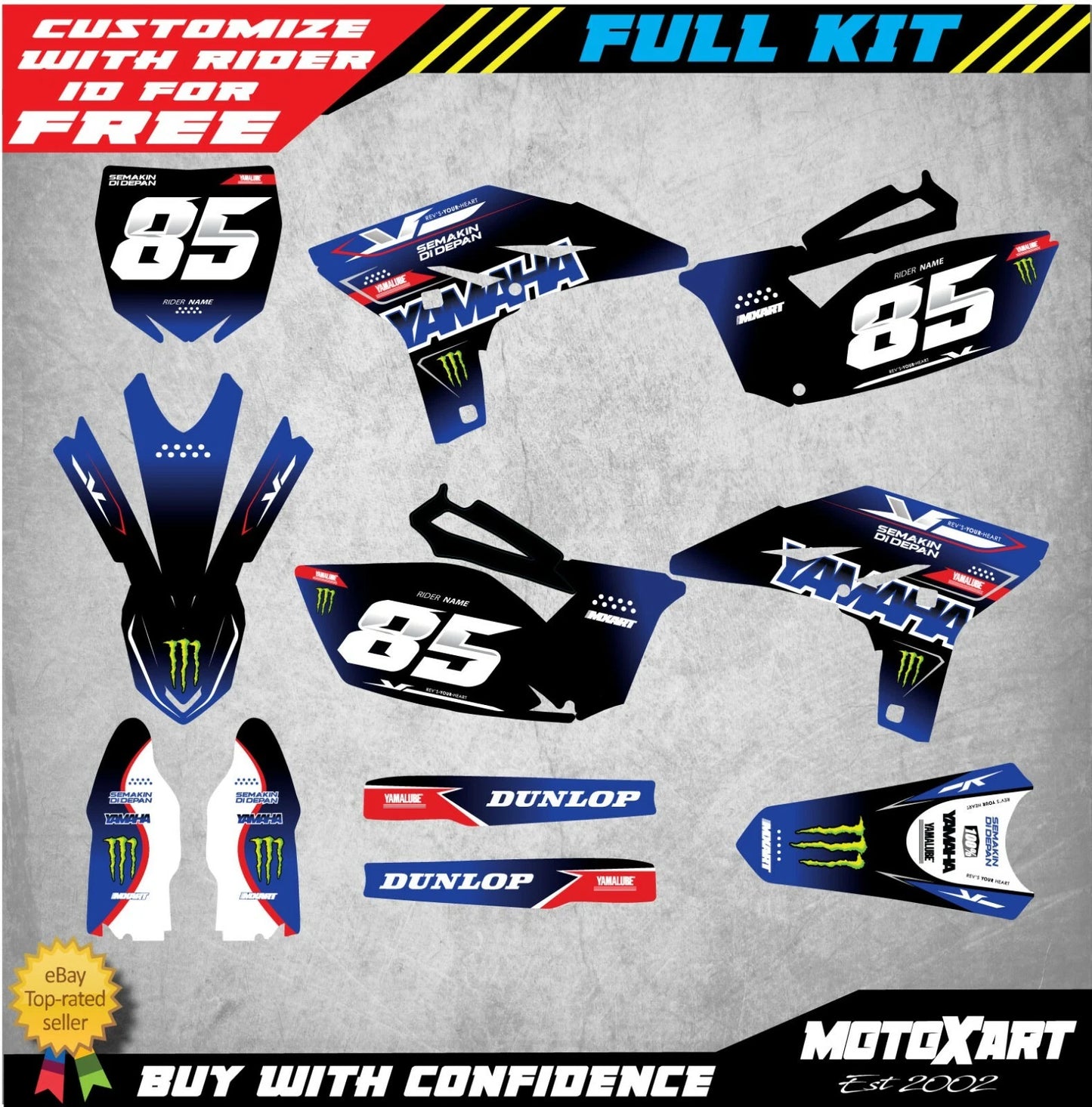 Custom Graphics Full Kit for Yamaha YZF 250 (2010-2013) FURY STYLE Stickers