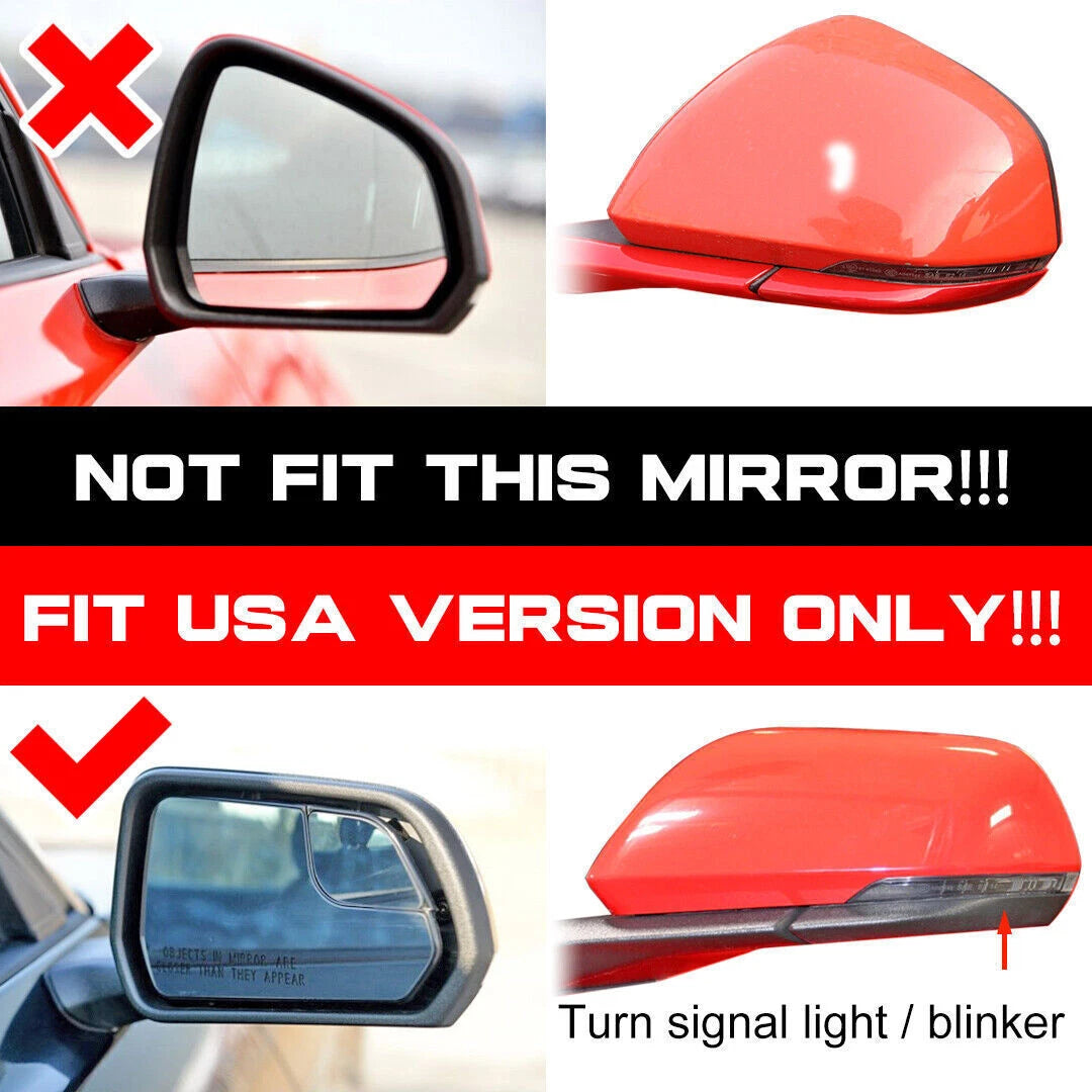 Gloss Black Rearview Mirror Covers for 2015-2022 Ford Mustang (2015-2022)