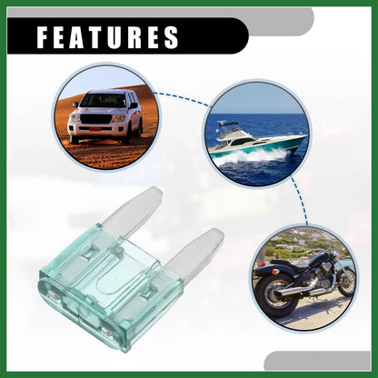 50 Pcs Mini 1AMP Blade Fuses for Car Short Circuit Protection