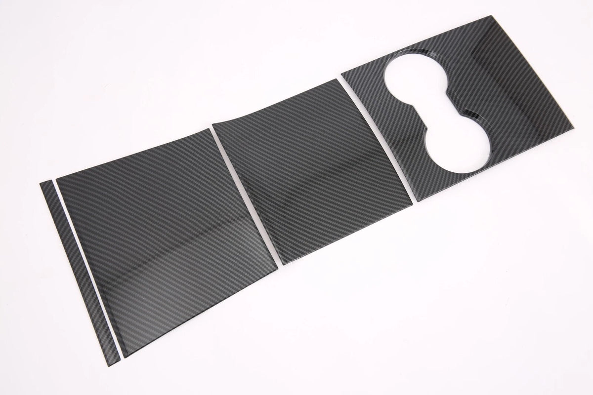 Carbon Fiber Front Water Cup Holder Cover Trim for Tesla Model 3 (2018-2023)