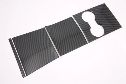 Carbon Fiber Front Water Cup Holder Cover Trim for Tesla Model 3 (2018-2023)