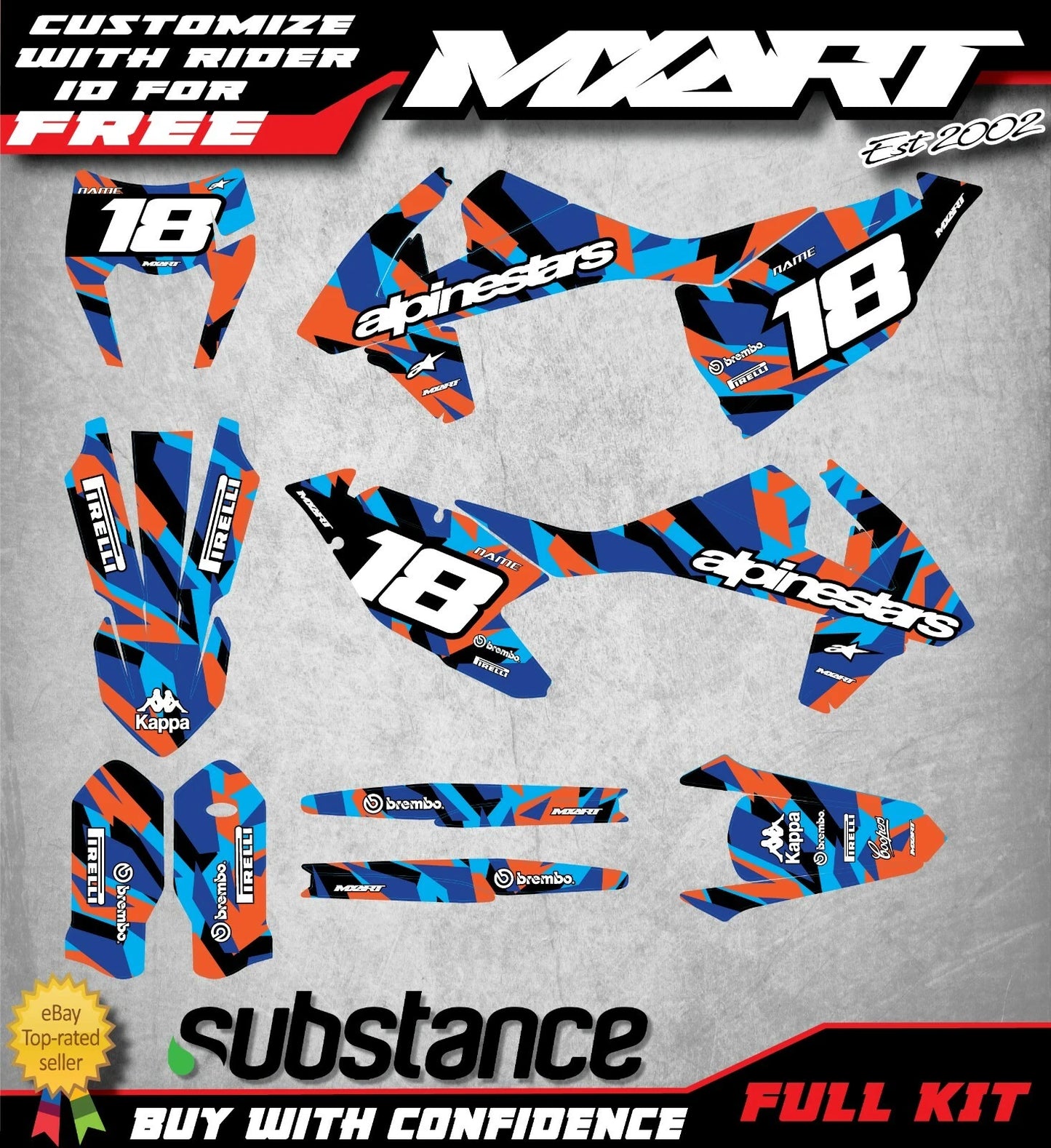 KTM EXC Graphics Kit MIAMI Style Sticker (2017-2019)