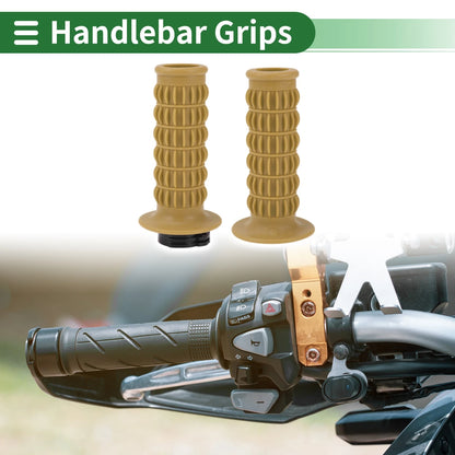 25mm Hand Grips Cover Kit Handlebar TPU Khaki for Motorcycle