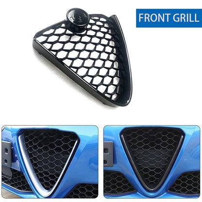 Glossy Black Front Grille Cover for Alfa Romeo Giulia (2017-2023)