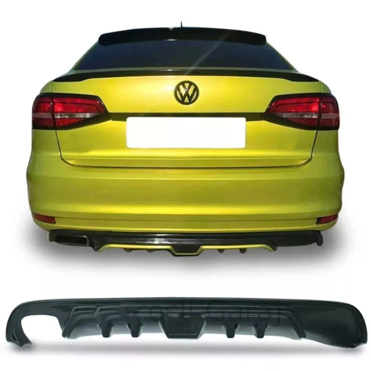 Rear Bumper Trunk Diffuser for VW Jetta Mk6 Gloss Black (2014-2018)