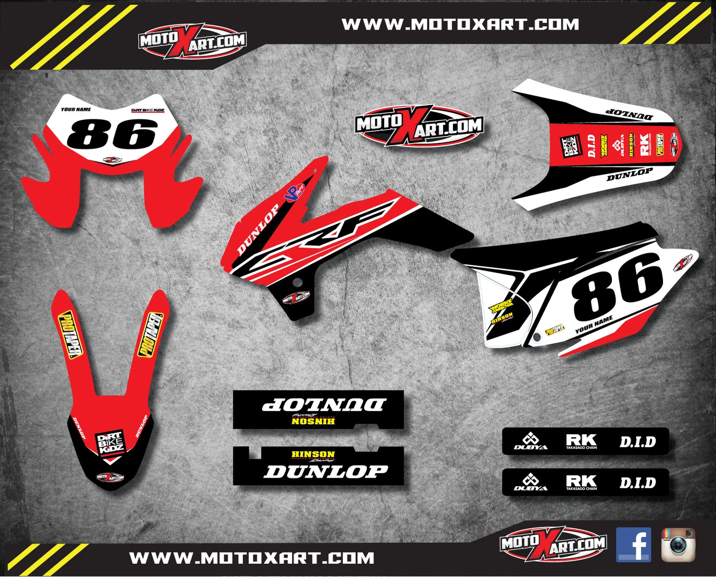 Custom Graphic Kit Decals for Honda CRF 230 F (2015-2020)
