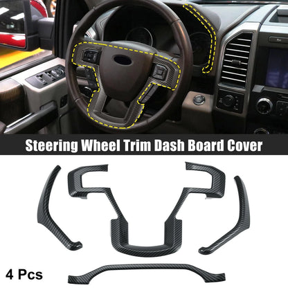 4 Pcs Dashboard Steering Wheel Trims for Ford F-150 (2015-2019)