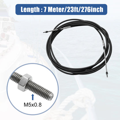 2 x Marine Throttle Shift Control Box Cable Black Steel for Boats