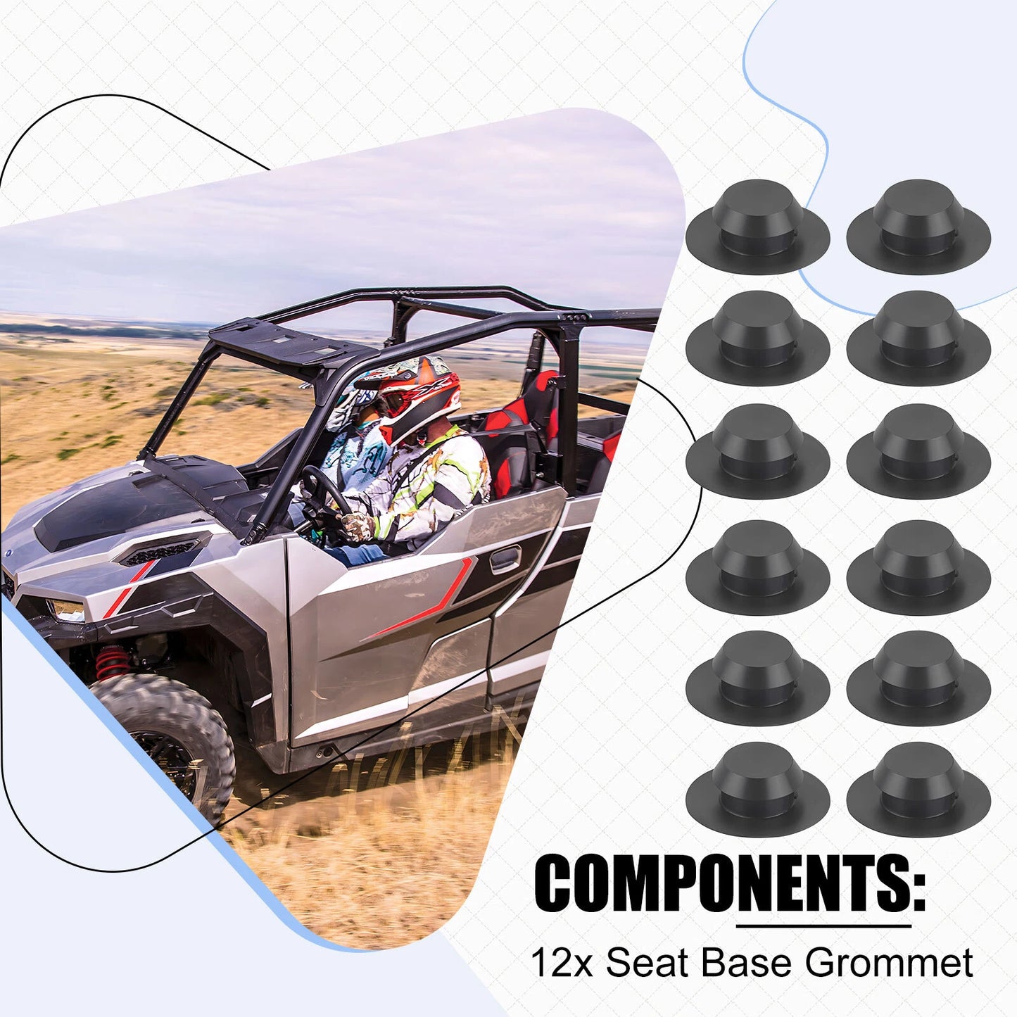 12 Seat Base Gromment for Polaris RZR 800 S (2008–2014)