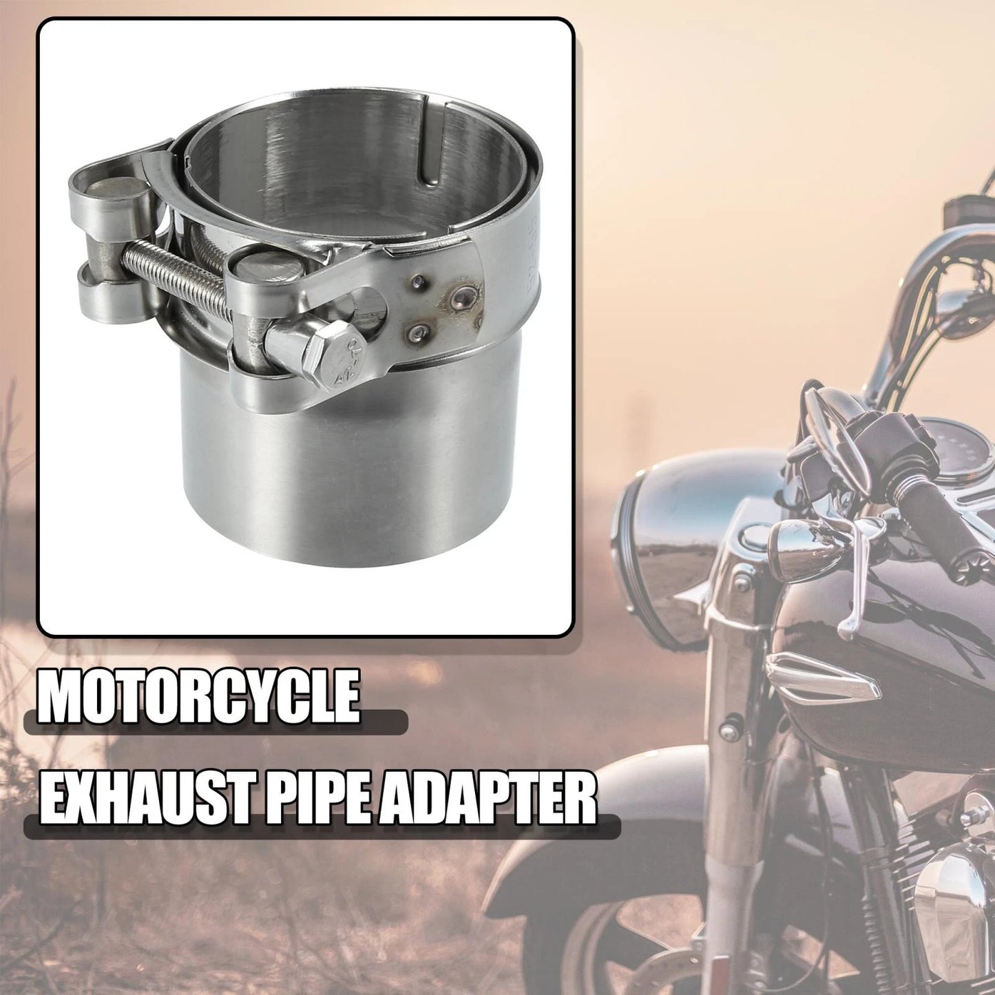 51-54mm 2.0-2.1in M6 Exhaust Pipe Adapter Reducer Muffler for Motorcycle