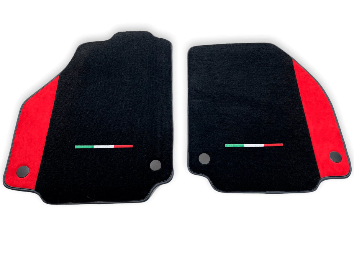 Red Alcantara Leather Floor Mats for Ferrari 458 Italia (2010-2015)