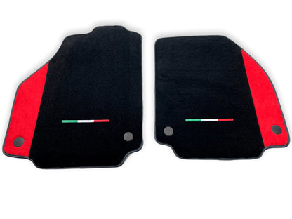 Red Alcantara Leather Floor Mats for Ferrari 458 Italia (2010-2015)