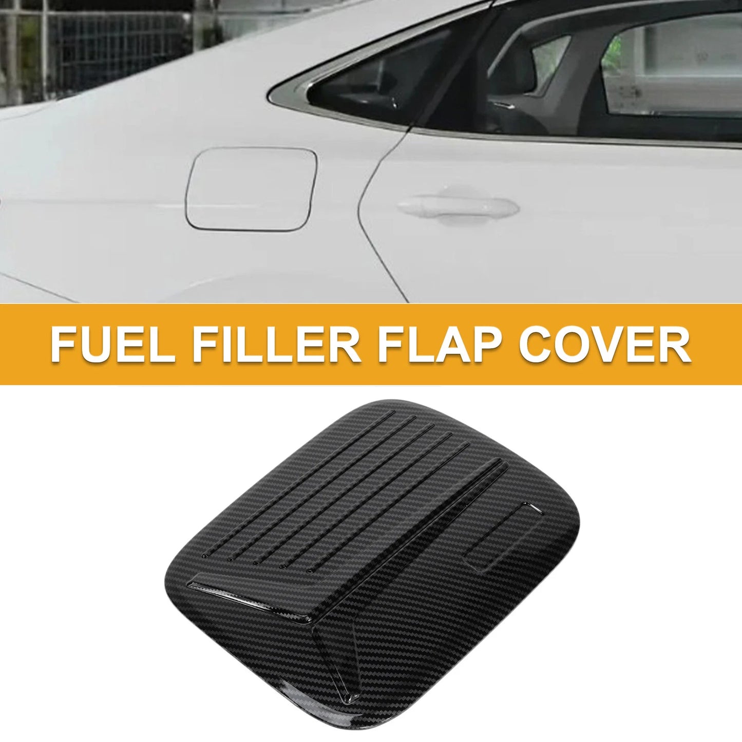 Fuel Tank Door Cap for Mitsubishi Pajero (2020-2025) Carbon Fiber Black