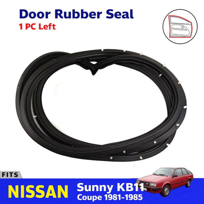 Door Rubber Seal Weatherstrip LH Fits Nissan Sentra Sunny KB11 2D Coupe 1981-85
