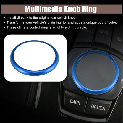 Aluminum Alloy Multimedia Knob Ring for BMW 1 2 3 5 6 7 Series X2 X3 (2000-2023)