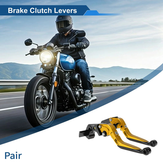 Long Brake Clutch Lever Gold Tone Black for Kawasaki ZX-14R