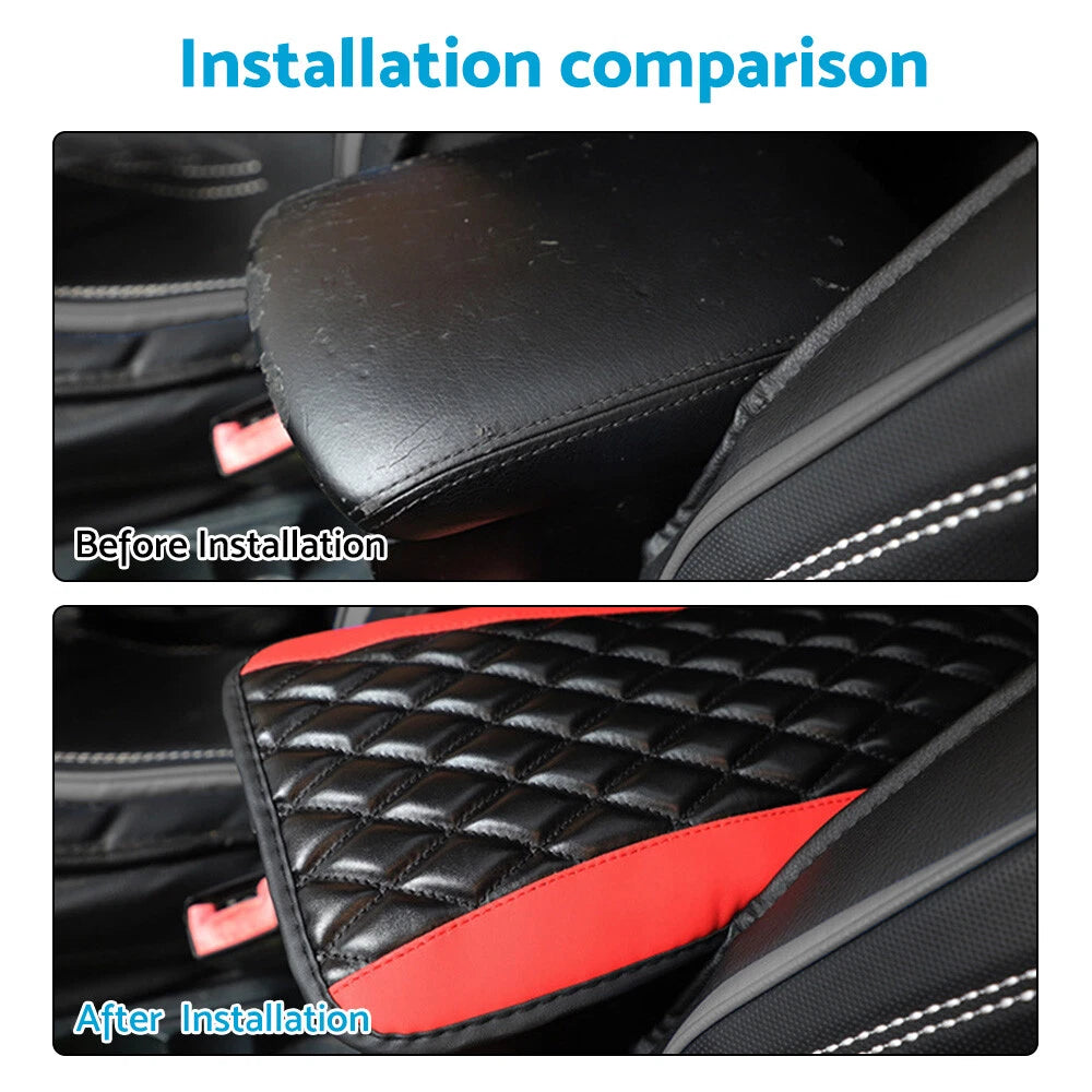 PU Leather Armrest Cushion Cover for Universal Car Center Console Protector