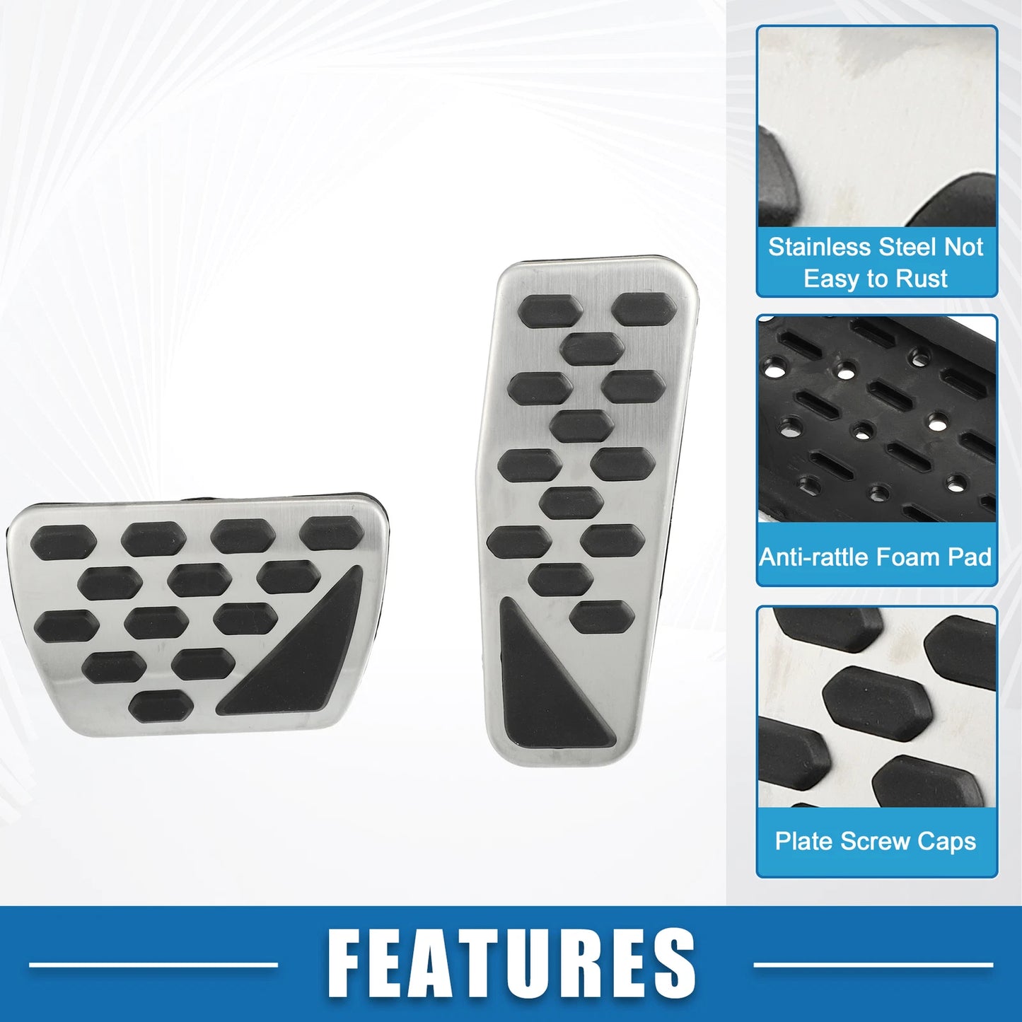 Gas Brake Pedal Cover for Jeep Wrangler JL (2018-2023) - Foot Pedals Set of 1