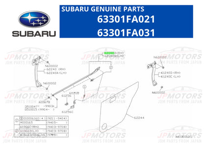 Rear Door Belt Weatherstrip Trim Set for SUBARU GC8 Impreza WRX STI (1998–2000)
